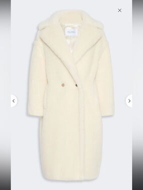 Max Mara Teddy Bear Icon Coat White- Size S